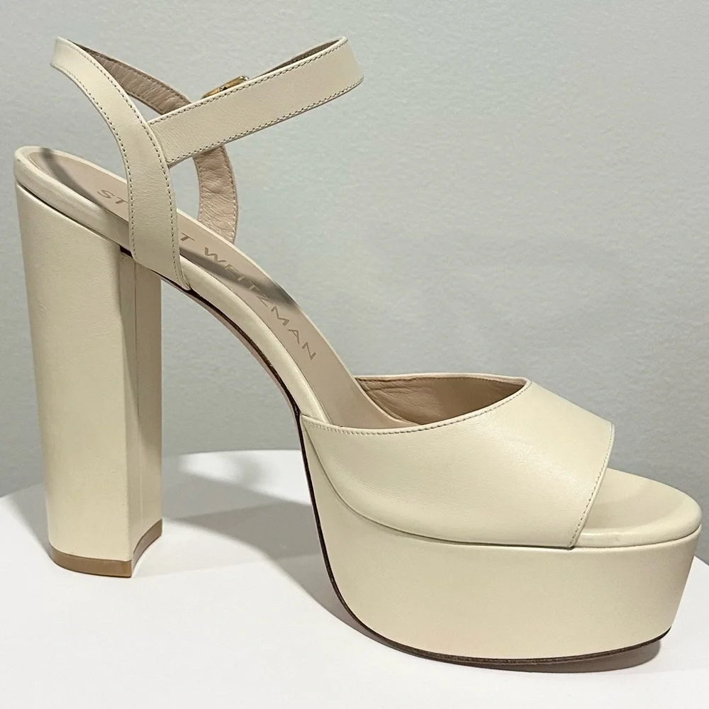 🌹STUART WEITZMAN🌹 Ryder Ankle-Buckle Platform Sandals Size: 10